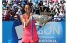 EASTBOURNE, ENGLAND - JUNE 21:  Madison Keys of USA celebrates with the trophy after beating Angelique Kerber of Germany during their Women's Finals match on day eight of the Aegon International at Devonshire Park on June 21, 2014 in Eastbourne, England. (Photo by Jan Kruger/Getty Images)